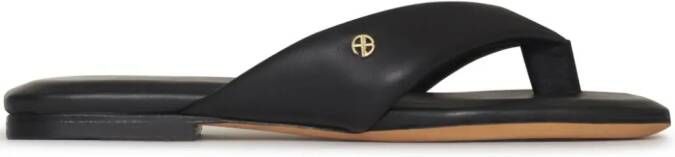 ANINE BING Viola leather flip-flops Black