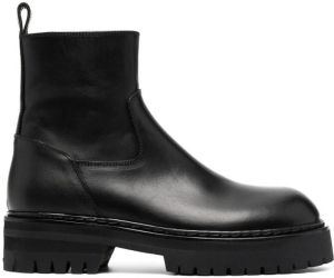 Ann Demeulemeester flat leather ankle boots Black