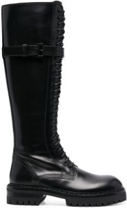 Ann Demeulemeester knee-high lace-up boots Black