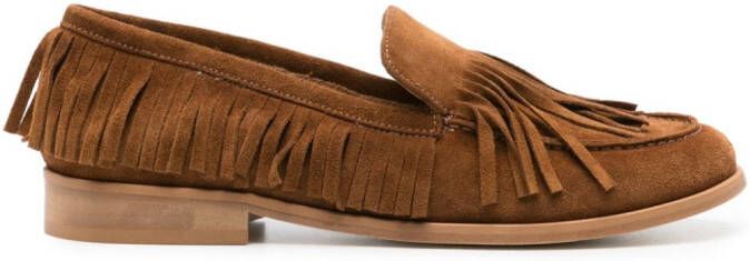 Anna F. fringed suede loafers Brown