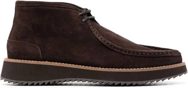A.P.C. lace-up suede ankle boots Brown