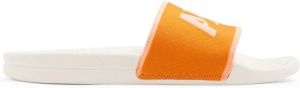 APL: ATHLETIC PROPULSION LABS logo-embossed knitted slides Orange