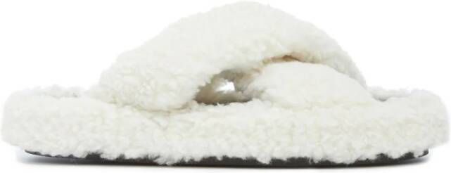 Apparis Biba Luxe Teddie faux-shearling slippers White