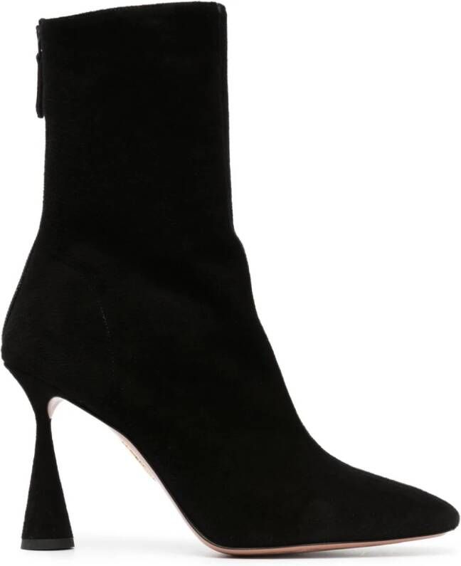 Aquazzura 100mm pointed suede ankle boots Black