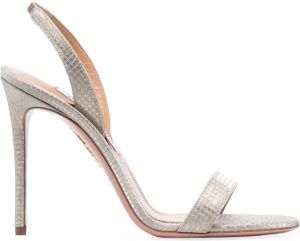 Aquazzura 115mm snakeskin-effect sandals Neutrals
