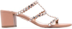 Aquazzura 55mm crystal-embellished open-toe sandals Neutrals