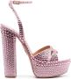 Aquazzura 65mm crystal-embellished platform sandals Pink - Thumbnail 1
