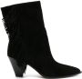 Aquazzura 75mm fringe-detail ankle boots Black - Thumbnail 1