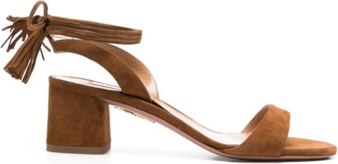 Aquazzura Alu 50mm suede sandals Brown