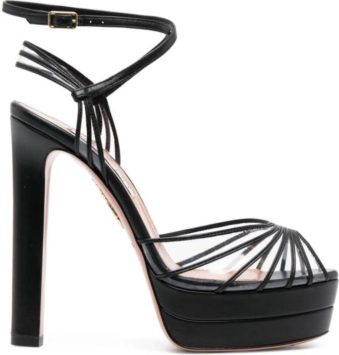 Aquazzura Call Me 130mm wedge sandals Black