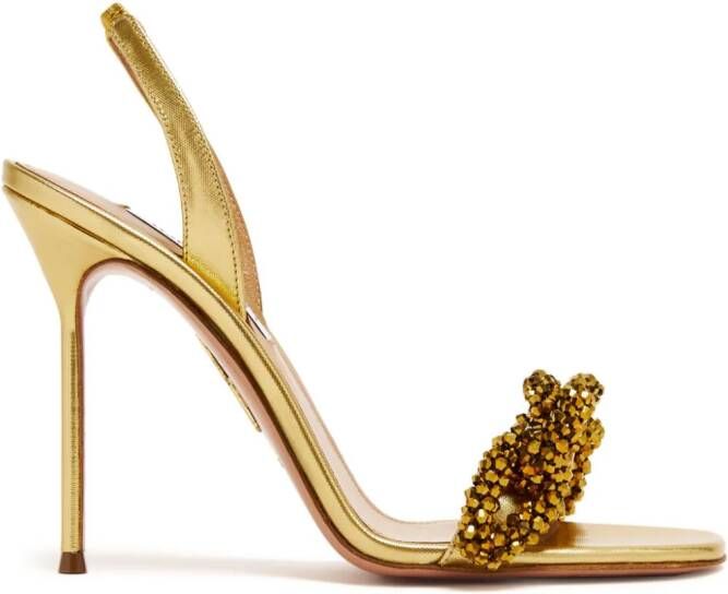 Aquazzura Chain of Love 105mm sandals Gold