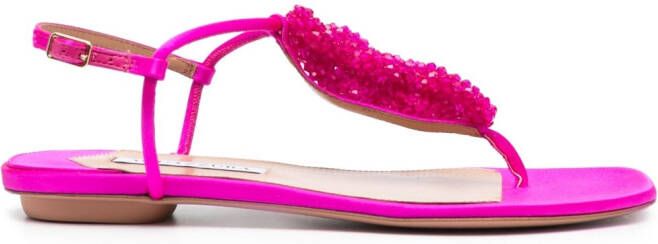 Aquazzura Chain of Love flat sandals Pink