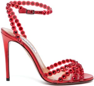 Aquazzura crystal-embellished 105mm sandals Red