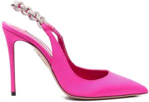 Aquazzura crystal-embellished 110mm pumps Pink