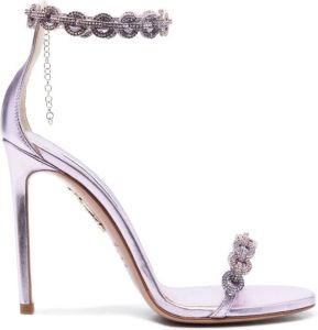 Aquazzura crystal-embellished 110mm sandals Purple