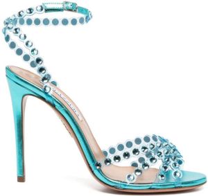 Aquazzura crystal-embellished 115mm sandals Blue