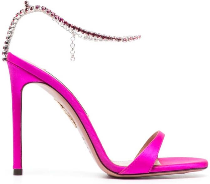 Aquazzura crystal-embellished 120mm sandals Pink