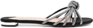 Aquazzura crystal-embellished knot-detail sandals Black