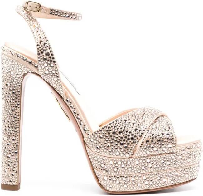 Aquazzura Divine 150mm crystal-embellished sandals Gold