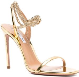 Aquazzura Flash 105mm metallic sandals Gold