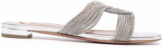 Aquazzura Gatsby flat sandals Silver