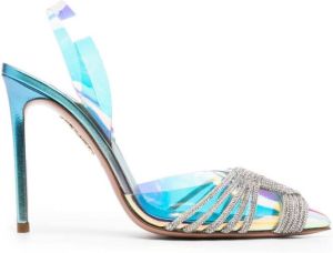 Aquazzura Gatsby Sling 105mm heel pumps Blue
