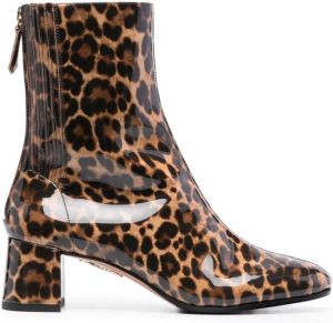 Aquazzura Honore leopard-print boots Brown