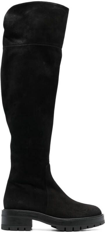 Aquazzura knee-high suede boots Black