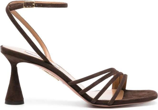Aquazzura Latour 75mm suede sandals Brown