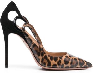 Aquazzura leopard-print pointed-toe pumps Black