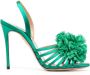 Aquazzura Love Carnation 105mm embellished satin sandals Green - Thumbnail 1