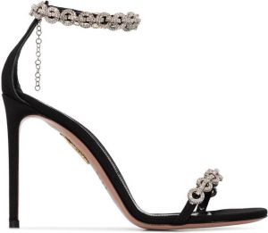Aquazzura Love Link 105mm crystal-embellished sandals Black