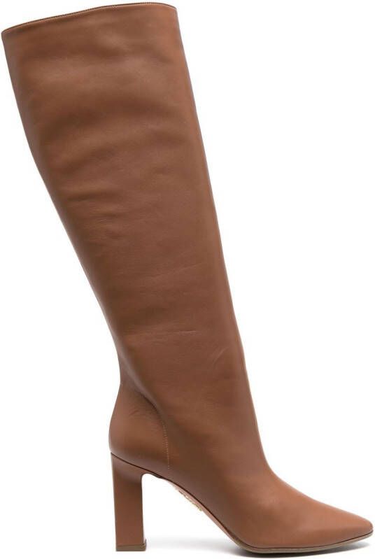 Aquazzura Manzoni 85mm knee-high boots Brown