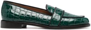 Aquazzura Martin croco-embossed detail loafers Green