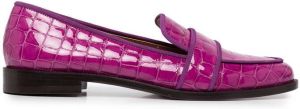 Aquazzura Martin embossed-crocodile loafers Purple