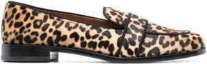 Aquazzura Martin leopard-print loafers Neutrals