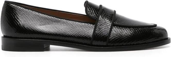 Aquazzura Martin snakeskin-effect loafers Black