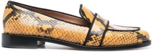 Aquazzura Martin snakeskin-print loafers Yellow