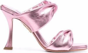 Aquazzura metallic-effect leather sandals Pink