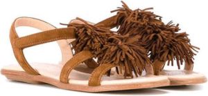 Aquazzura Mini fringe detail sandals Brown