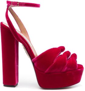 Aquazzura Mira Plateau 140mm platform sandals Pink