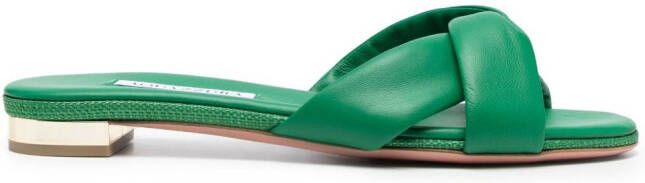 Aquazzura Oli 25mm leather sandals Green
