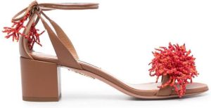Aquazzura Panarea 55mm bead sandals Brown