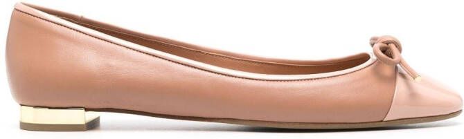 Aquazzura leather ballerina shoes Neutrals