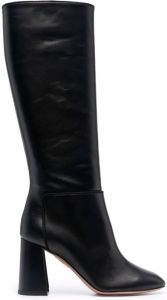 Aquazzura polished-finish round-toe boots Black