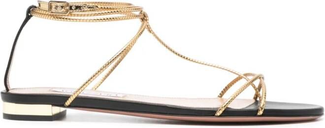 Aquazzura Roman Romance flat sandals Gold