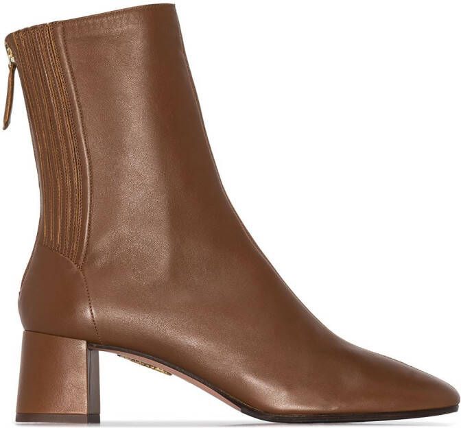 Aquazzura Saint Honore 50mm ankle boots Brown