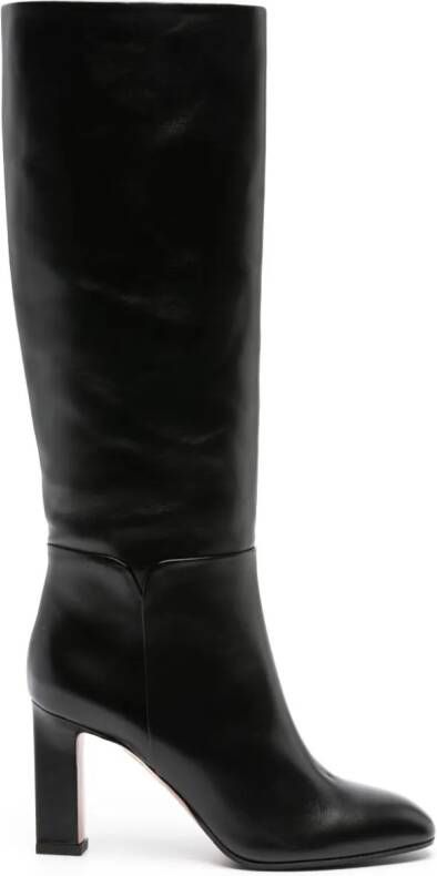 Aquazzura Sellier 85mm leather knee boots Black