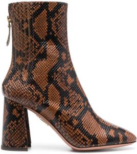 Aquazzura snakeskin ankle boots Brown