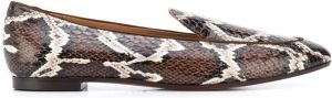Aquazzura snakeskin-effect loafers Brown